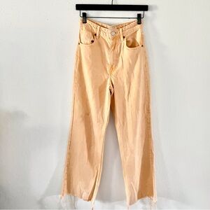 ZARA Women's Size 2 Orange Wash High Rise Full Length Straight Leg Denim Jeans